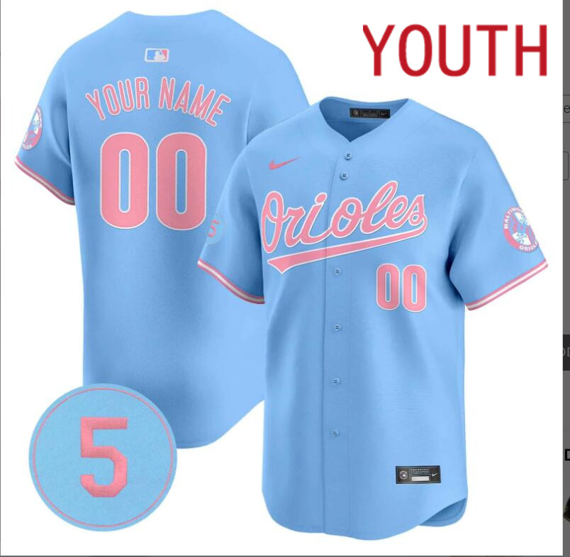 Youth Baltimore Orioles Custom blue 2024 Nike MLB jersey->youth nfl jersey->Youth Jersey